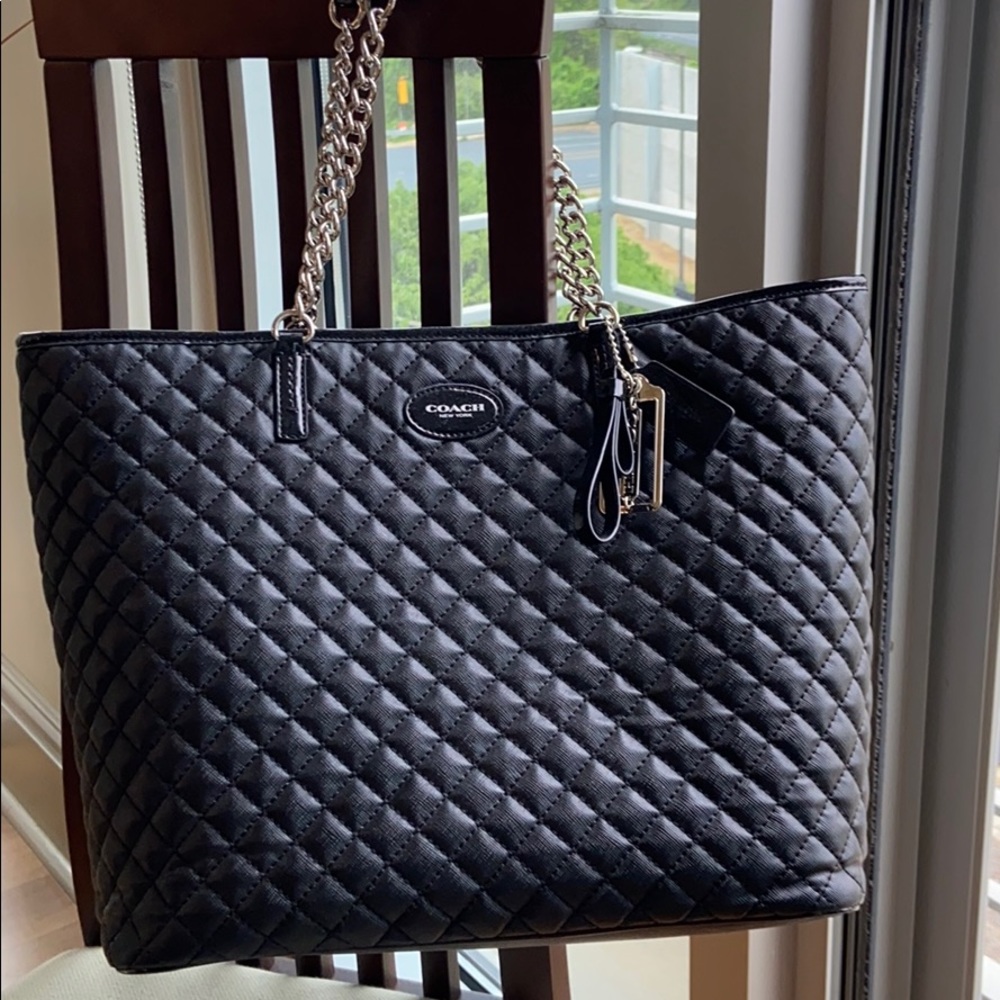 Coach quilted tote